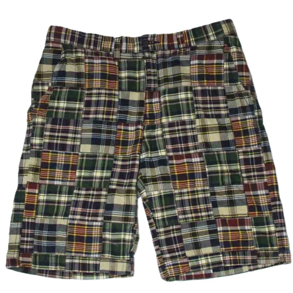 Tommy Hilfiger Patchwork Madras Shorts Multicolor Plaid Men's Size 33